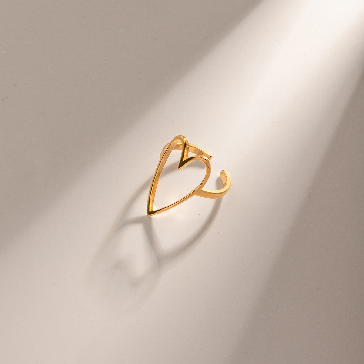18K Gold Bold Heart Statement Ring
