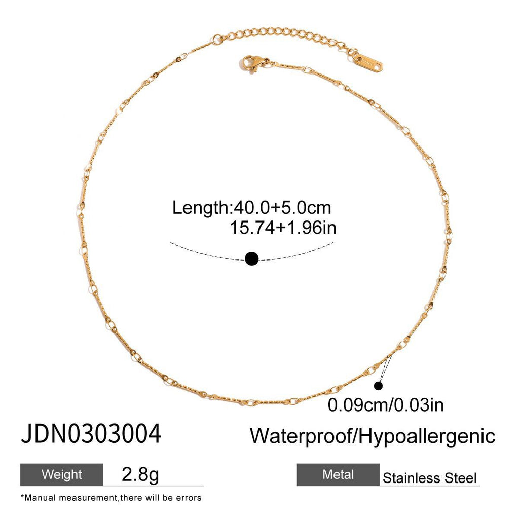 18K Gold Sliding Jewel Pendant Herringbone Snake Chain Layered Necklace Set