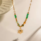 18K Gold Sun Spirit Beaded Necklace