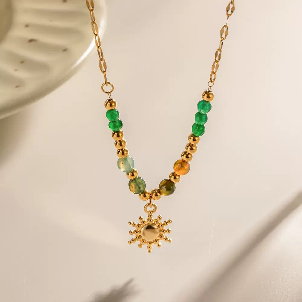 18K Gold Sun Spirit Beaded Necklace