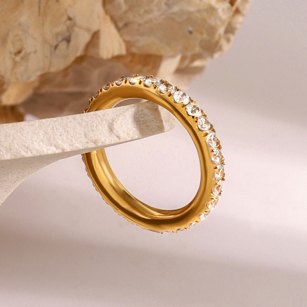 18K Gold Forever Yours Eternity Stacking Promise Couple Ring