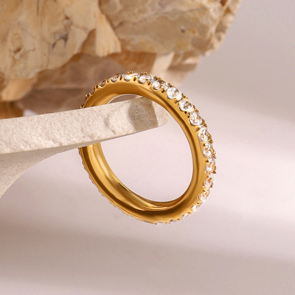 18K Gold Forever Yours Eternity Stacking Promise Couple Ring
