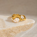 18K Gold Allure Abstract Geometric CZ Cocktail Ring