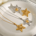 18K Gold Shiny Star Pendant Necklace