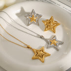 18K Gold Shiny Star Statement Ring