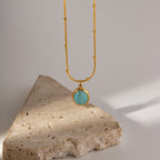 18K Gold Ocean Eye Pendant Necklace