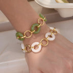 18K Gold Aura Loop Circle Chain Statement Bracelet