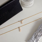 18K Gold High-wattage sparkle Pedant Y Shape Layered Necklace Set