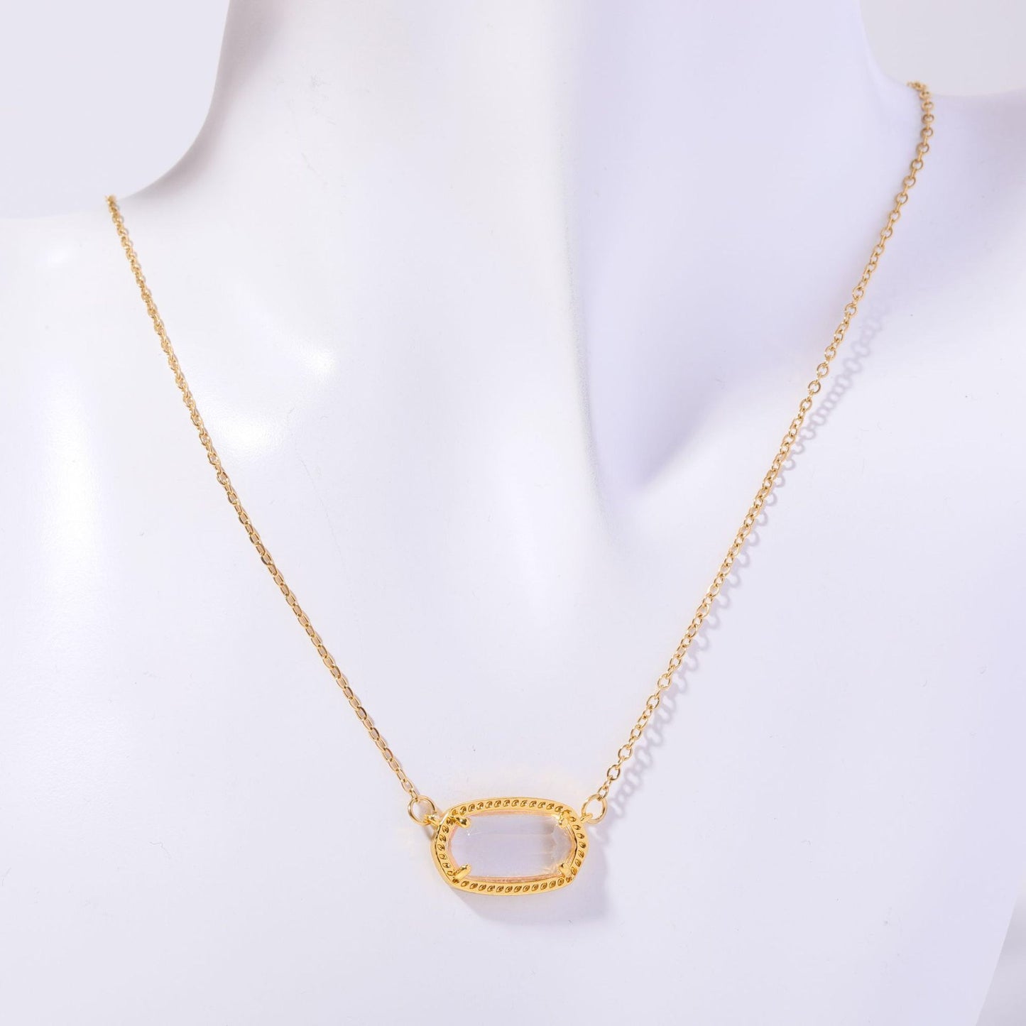 18K Gold Trendy Birthstone Pendant Necklace