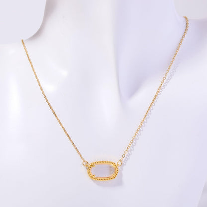 18K Gold Trendy Birthstone Pendant Necklace