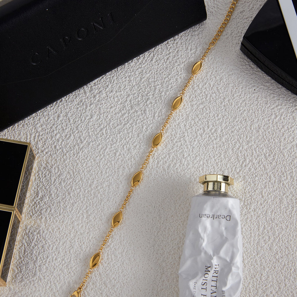 18K Gold Orbit Dainty Chain Bracelet