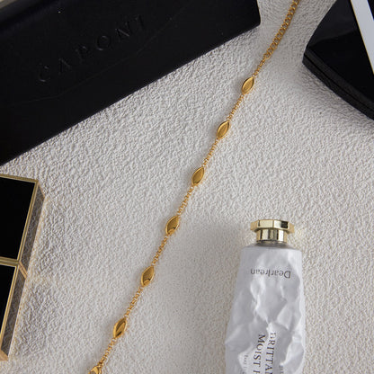 18K Gold Orbit Dainty Chain Bracelet