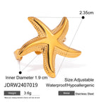 18K Gold Starfish Pearl Beaded Chain Pendant Necklace