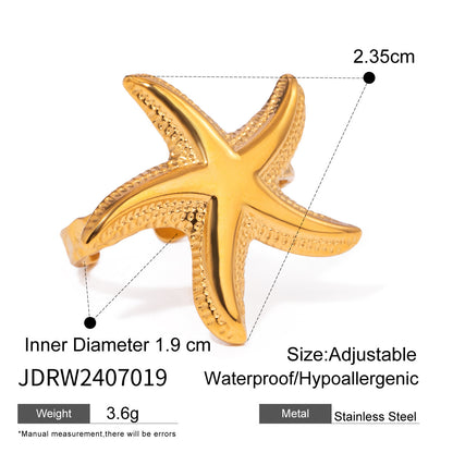 18K Gold Starfish Pearl Beaded Chain Pendant Necklace