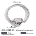 18K Gold and Silver Two Tone Rotating Heart Stacking Ring