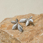 18K Gold Lush Flower Statement Stud Earrings