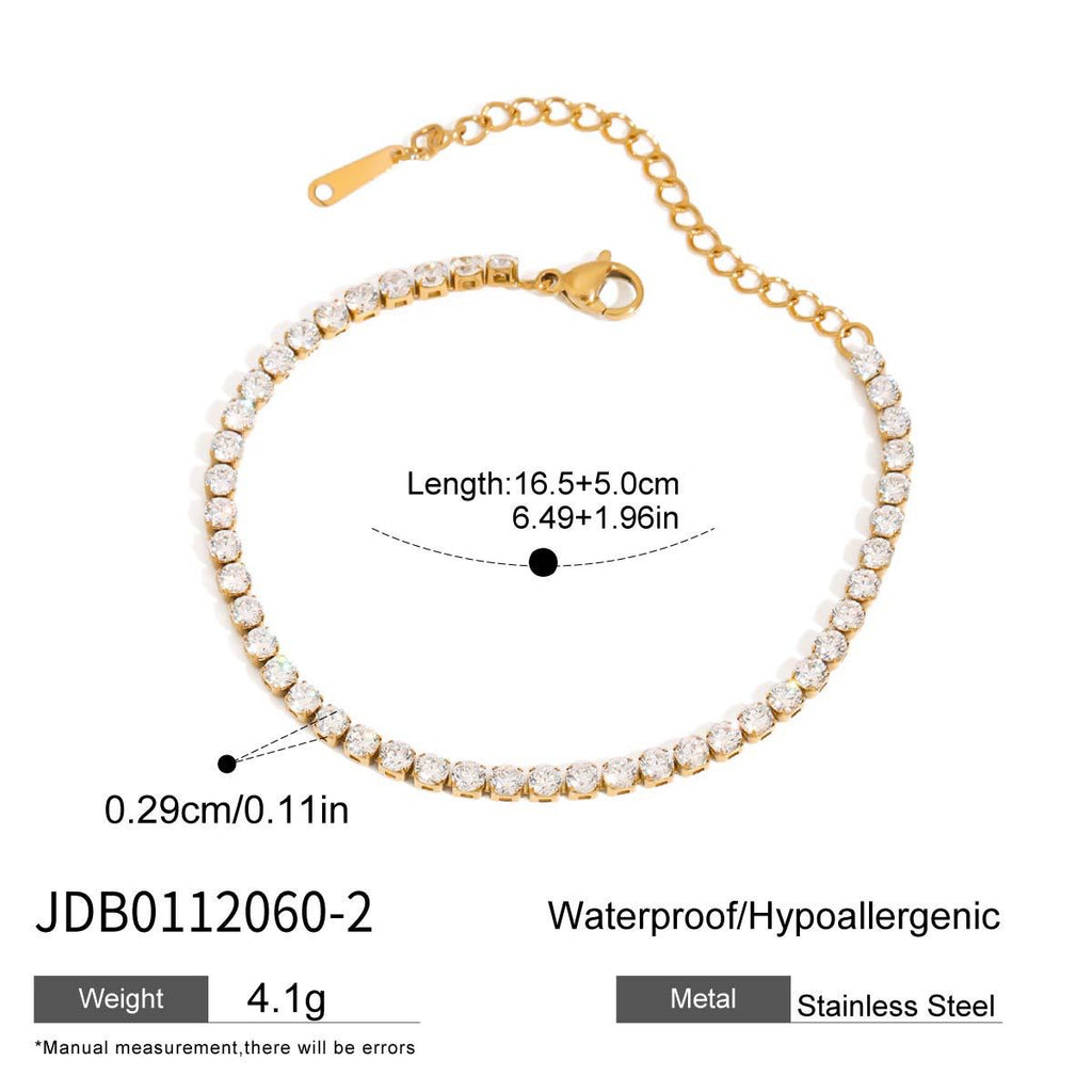18K Gold Bejeweled Desire Heart Tennis Bracelet Stack