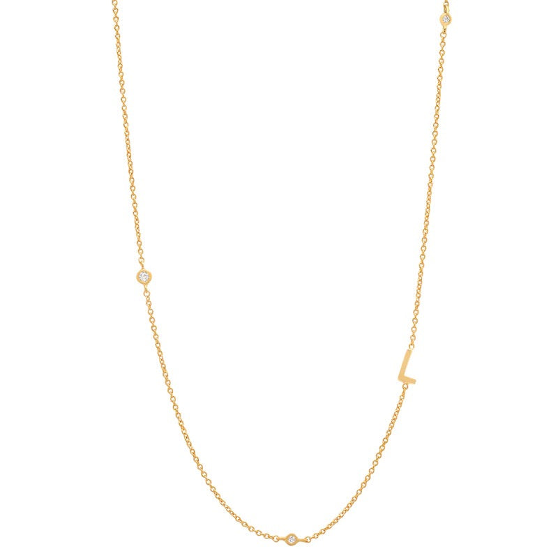 18K Gold Minimalist Starry Initial Choker Necklace