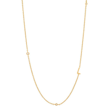 18K Gold Minimalist Starry Initial Choker Necklace