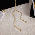 18K Gold Waterproof Glimmer Dainty Hand Chain Bracelet Stack