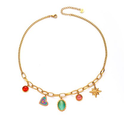 18K Gold Candy Charm Necklace