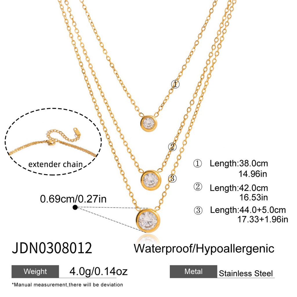 18K Gold Soft Spark Dainty Chain Layered Necklace Set