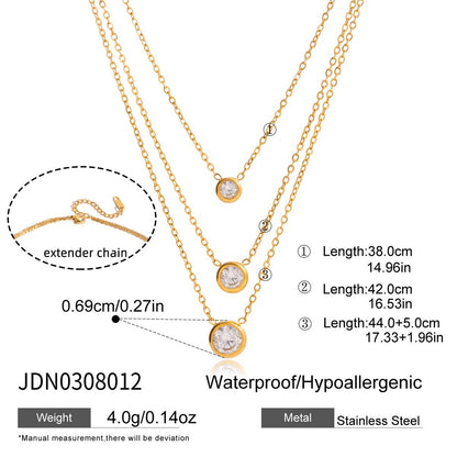 18K Gold Soft Spark Dainty Chain Layered Necklace Set