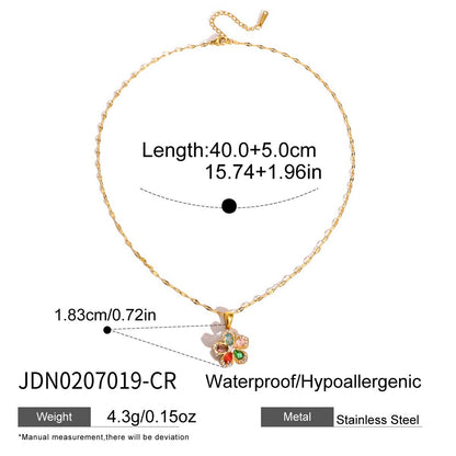 18K Gold Sweet Bloom Spinning Flower Pendant Necklace