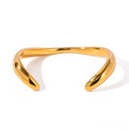 18K Gold Radiance Statement Cuff Bangle Bracelet