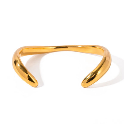 18K Gold Radiance Statement Cuff Bangle Bracelet