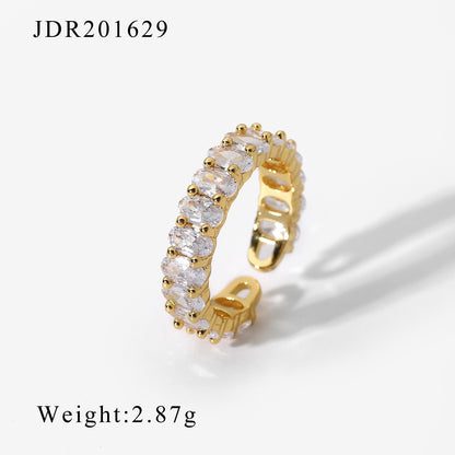 18K Gold Dazzle Bling Tennis Ring