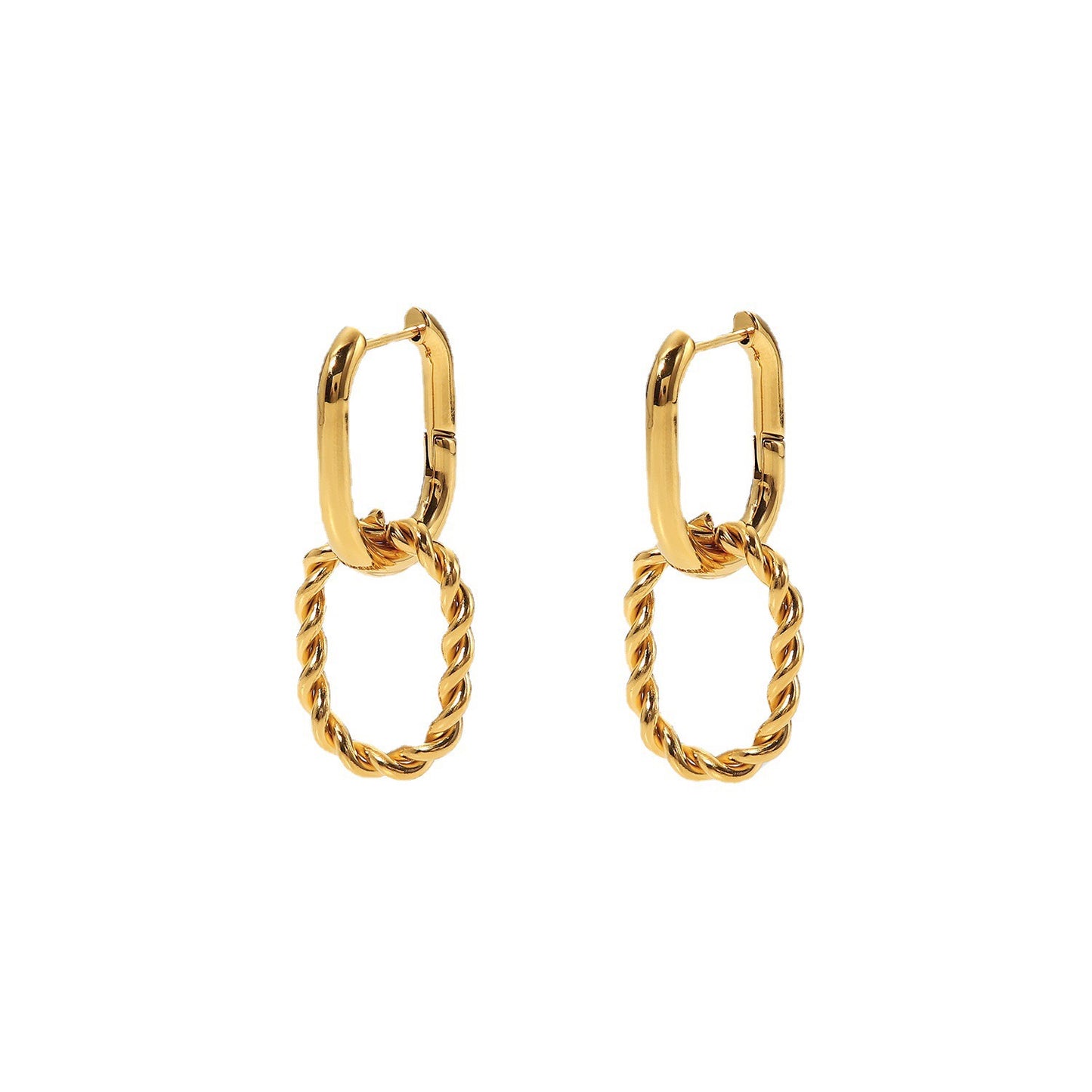 18K Gold Hooked Small Hoop Huggie Earrings