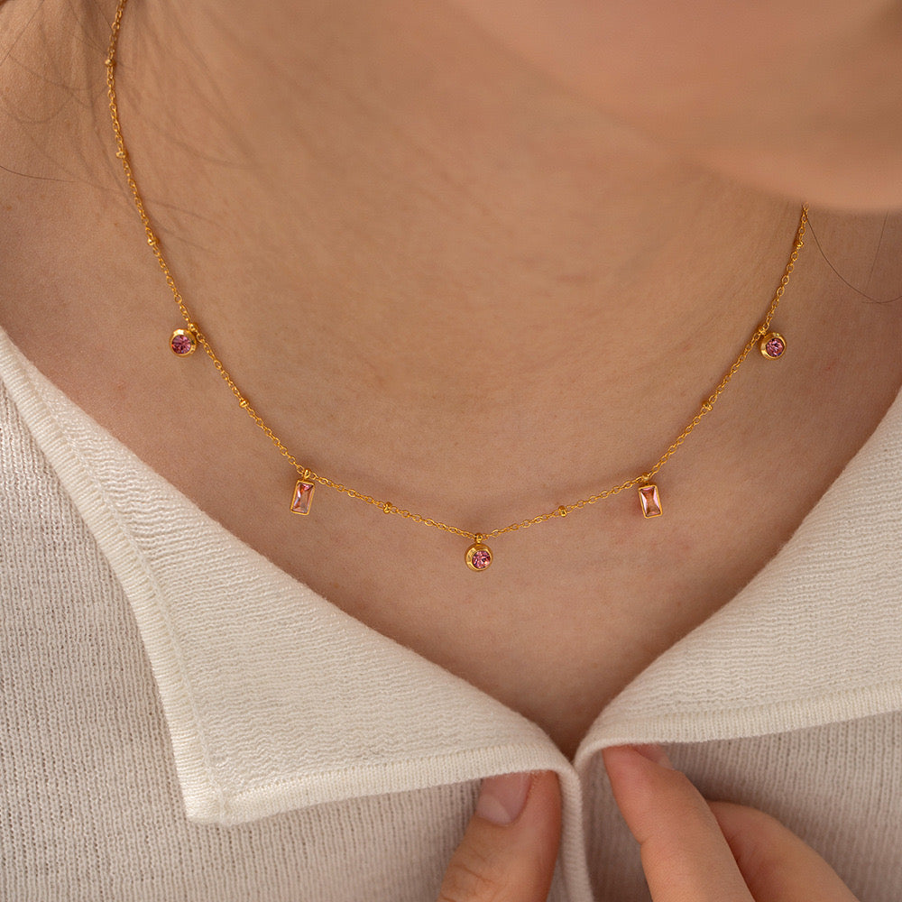 18K Gold Pink Sprinkle Bracelet