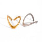 18K Gold Silm Chic Stacking Silver Ring