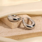 18K Gold Thick Huggie Small Hoop Earrings