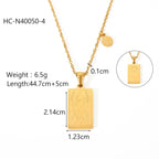 18K Gold Zodiac Plate Pendant Necklace