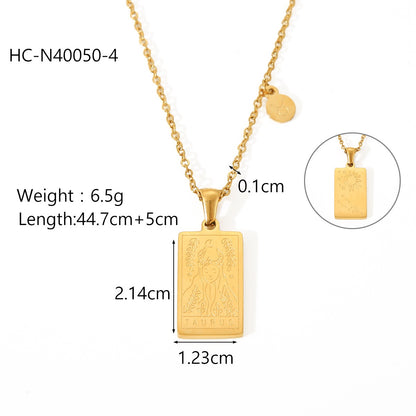 18K Gold Zodiac Plate Pendant Necklace