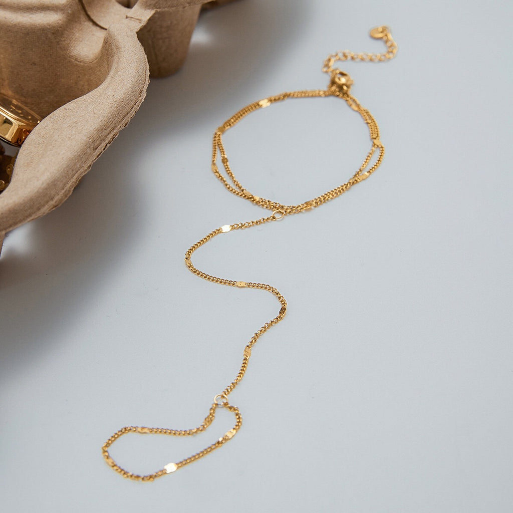 18K Gold Waterproof Chic Hand Chain Bracelet