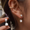 18K Gold and Silver Twin Flame Bezel Jacket Earrings