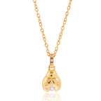 18K Gold Enchanted Garden Pave Dragonfly Ladybug Flower Dainty Pendant Necklace