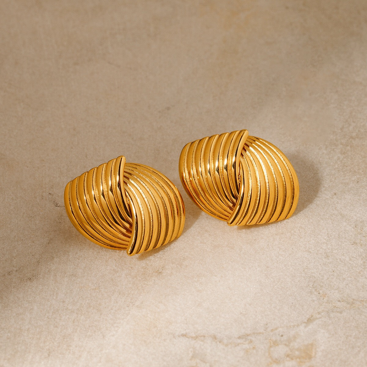 18K Gold Hold Together Stud Earrings