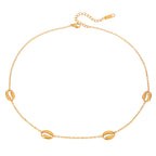 18K Gold Seashell Chain Choker Necklace