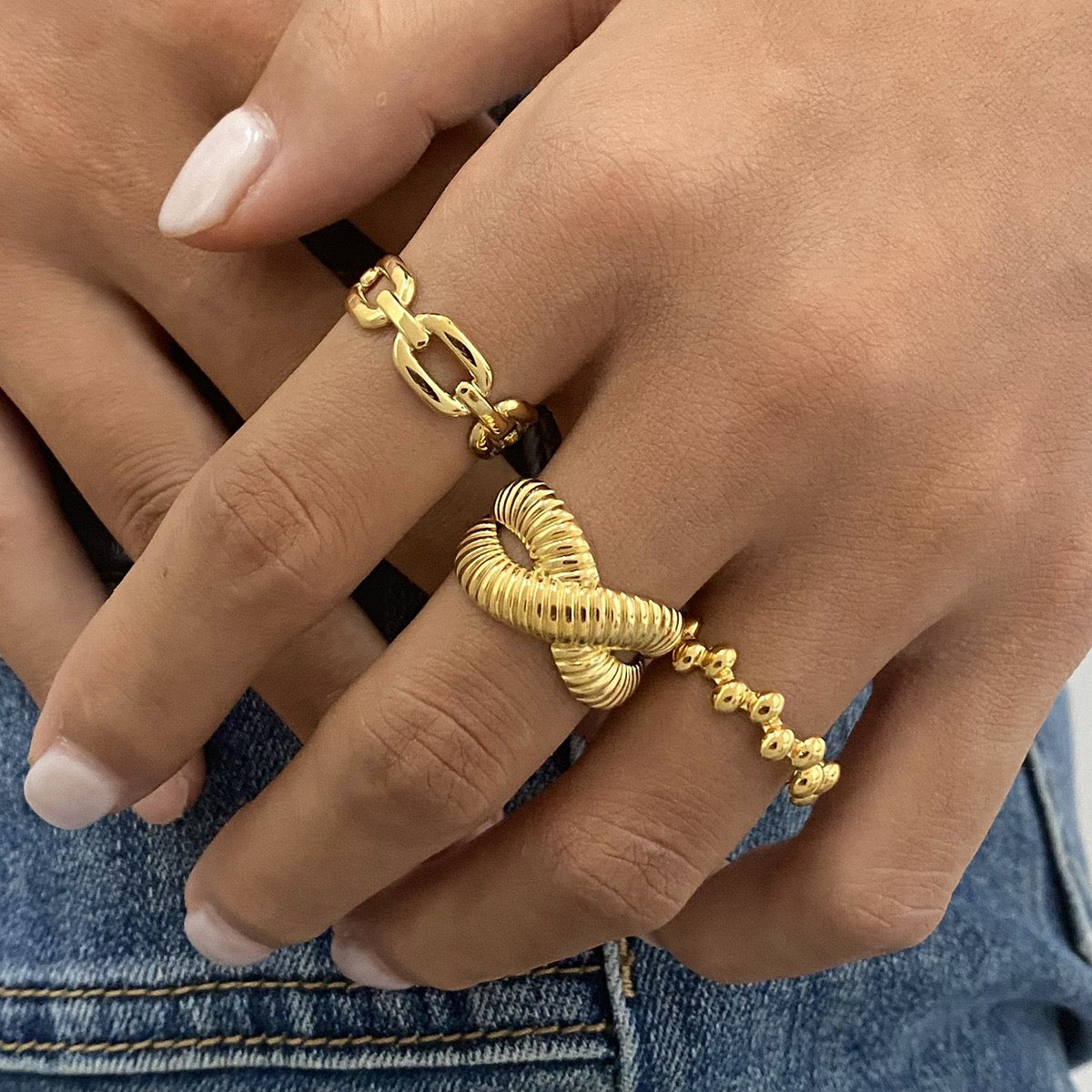 18K Gold Link Ring