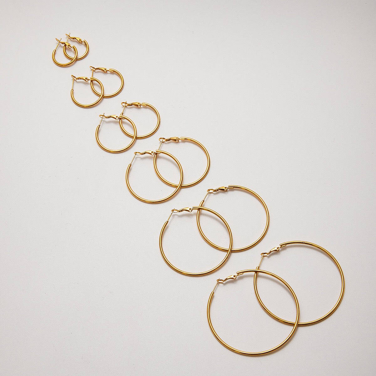 18K Gold and Silver Minimalist Essential Hoop Huggie Earrings