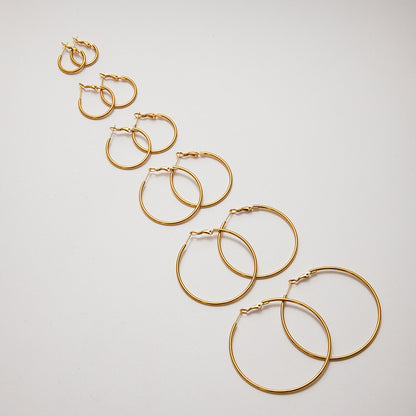 18K Gold and Silver Minimalist Essential Hoop Huggie Earrings
