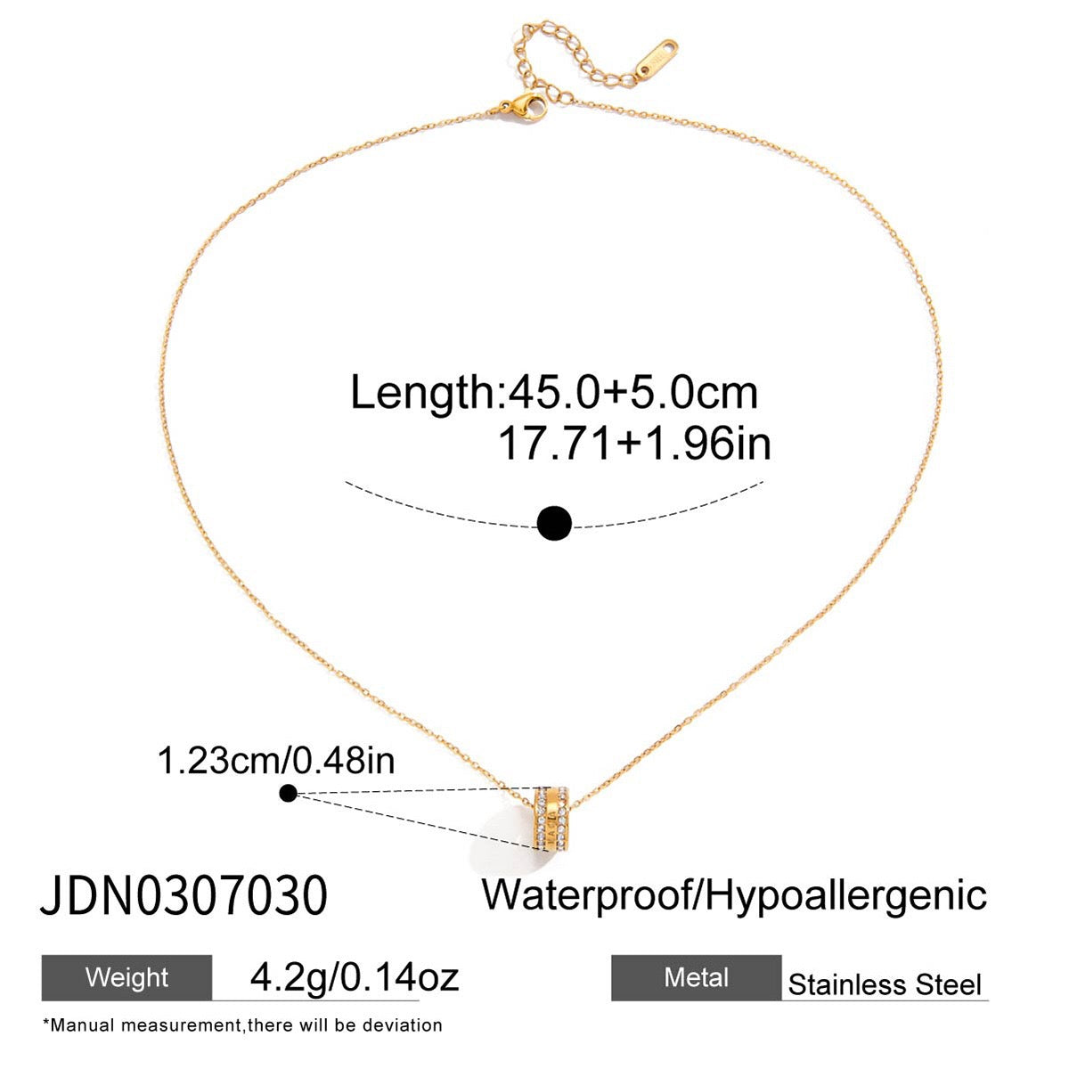 18K Gold Pink Heart Mama Bling Ring Dainty Pendant Necklace