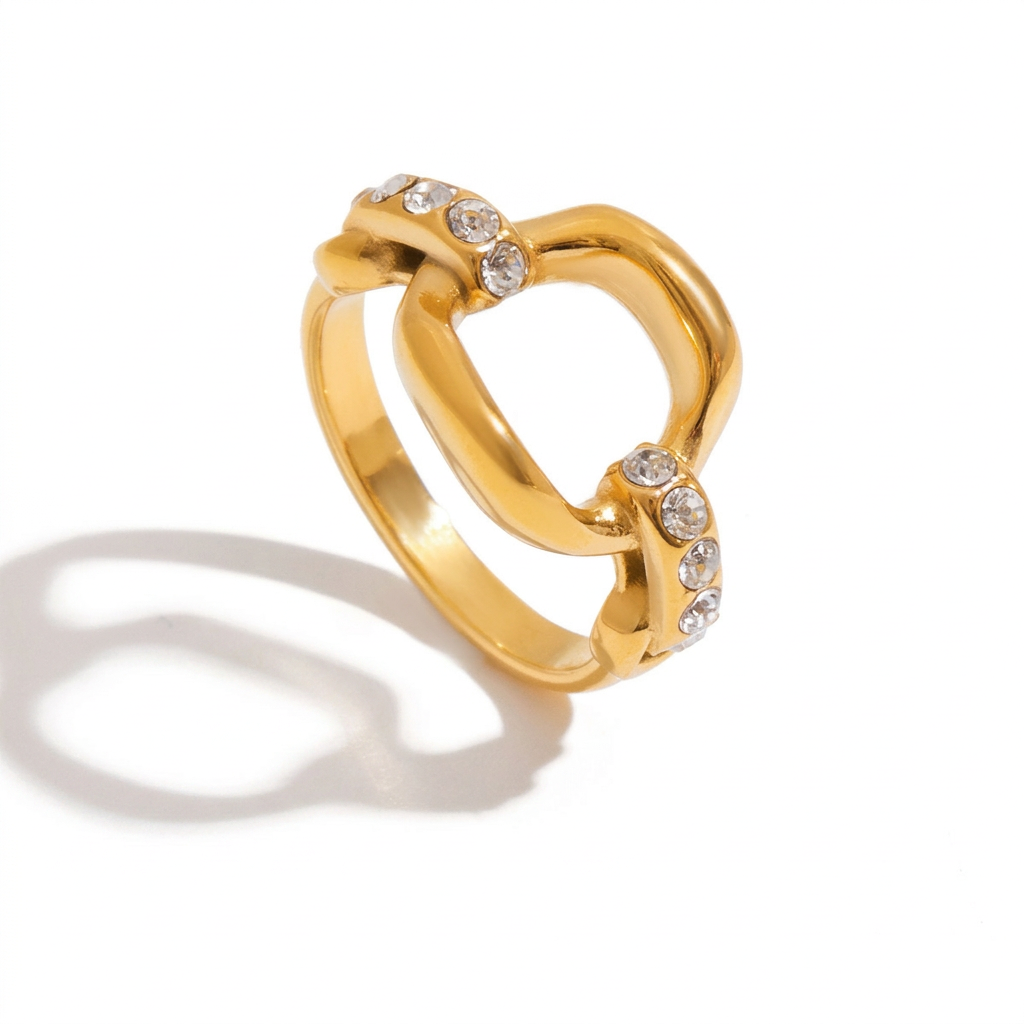 18K Gold Pumpkin Latte Stacking Rings Set