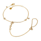 18K Gold Waterproof Trendy Bejeweled Hand Chain Bracelet