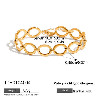 18K Gold Couture Ice Tennis Circle Chain Bracelet Stack