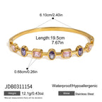 18K Gold Starlight Seduction Color Gem Bangle Bracelet